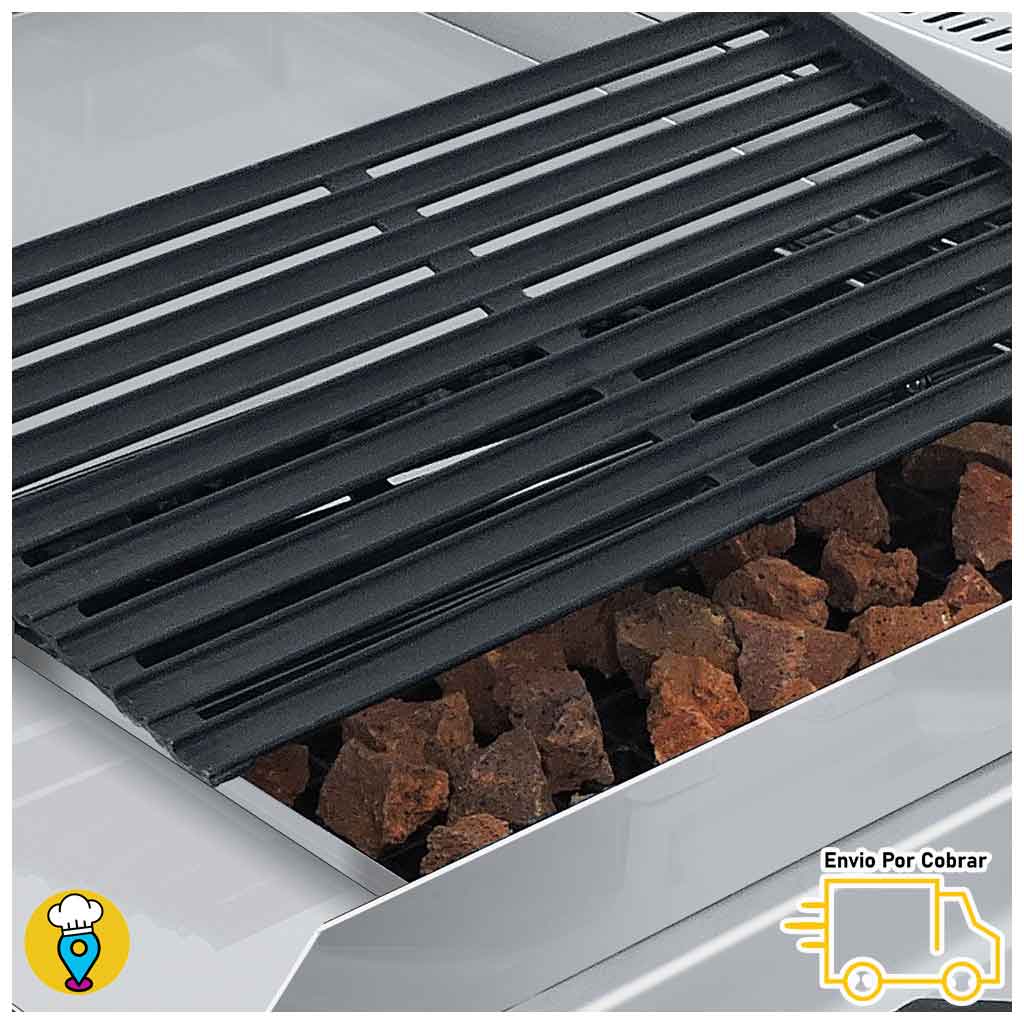 Freidora 3 litros integrada en estufa industrial de mesa Coriat, tina de acero inoxidable con canastilla para producción rápida en cocina industrial