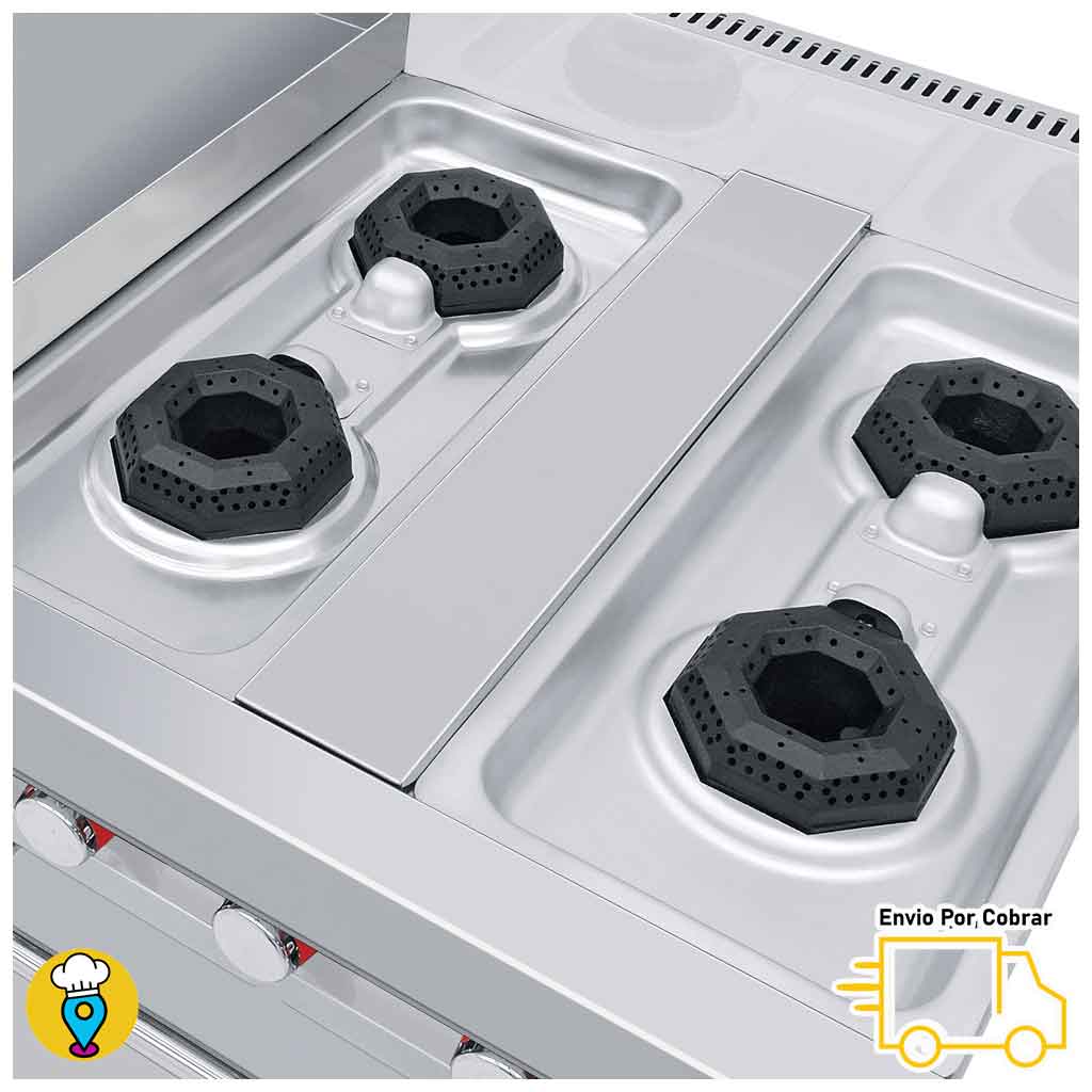 Estufa 4 Parrillas, Plancha, Gratinador, Freidora y Horno CORIAT - MULTICHEF MASTER TURBO-Estufas MĂșltiples-CORIAT-ElLugarDelChef.com