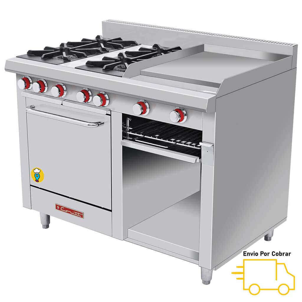 Estufa 4 Parrillas, Plancha, Gratinador y Horno CORIAT - MINICHEF MASTER-Estufas MĂșltiples-CORIAT-ElLugarDelChef.com