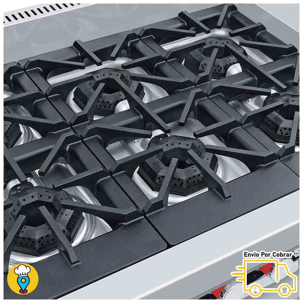 Estufa 6 Parrillas, Plancha, Gratinador y Horno CORIAT - EC-6-H-GRILL MASTER-Estufas Múltiples-CORIAT-ElLugarDelChef.com