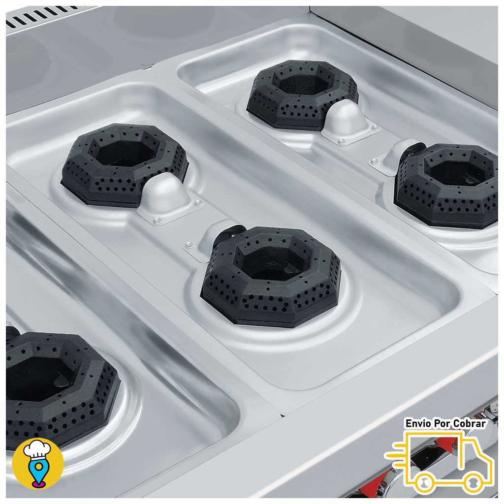Estufa 6 Parrillas, Plancha, Gratinador y Horno CORIAT - EC-6-H-GRILL MASTER-Estufas MĂșltiples-CORIAT-ElLugarDelChef.com