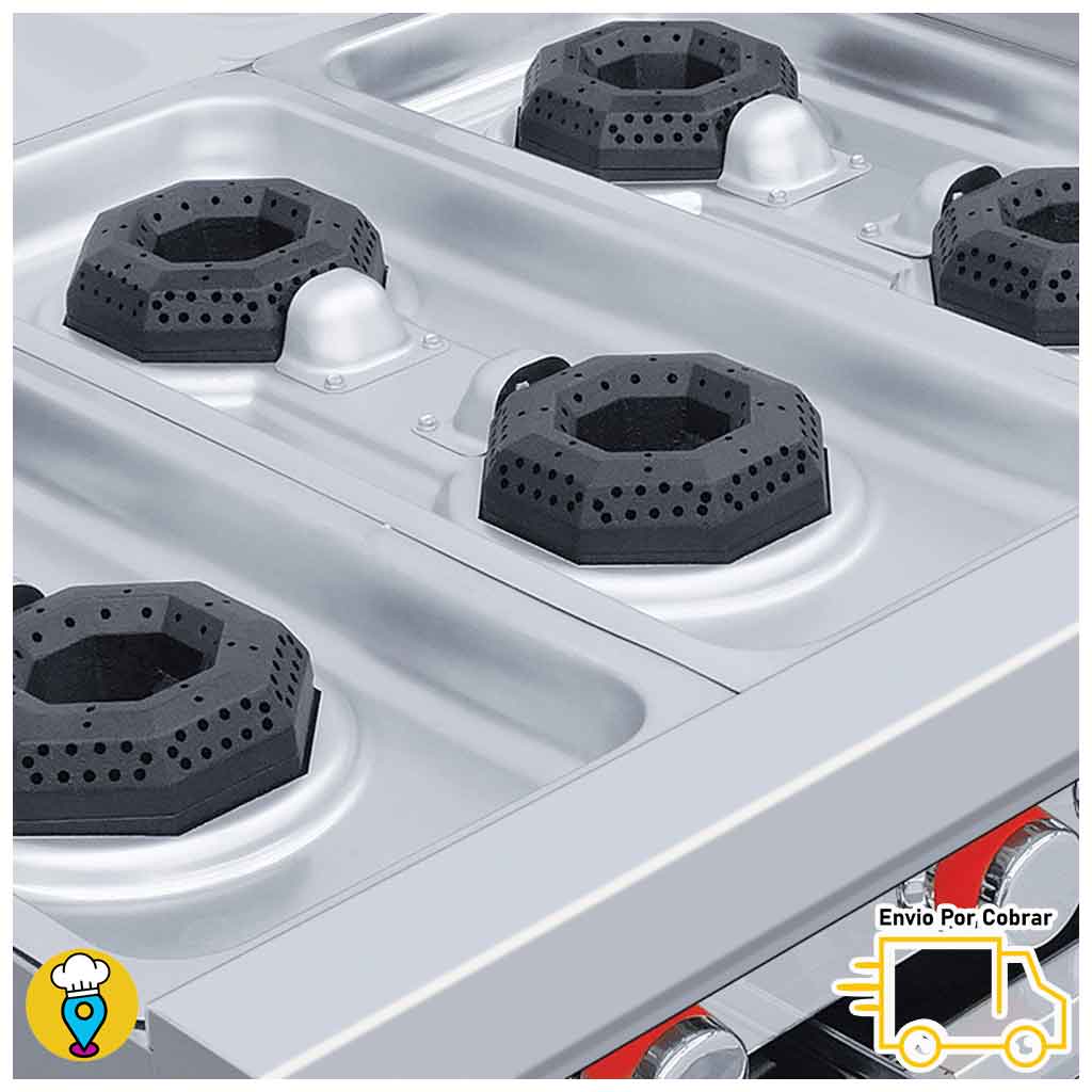 Plancha industrial y gratinador integrados en estufa de mesa Coriat EC-6-Grill