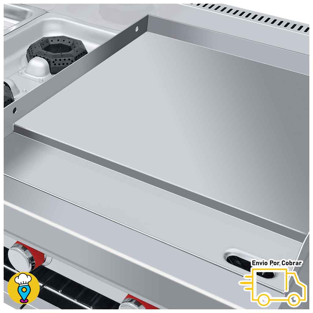 Seis quemadores de hierro fundido en estufa para cocina industrial Coriat EC-6-Grill