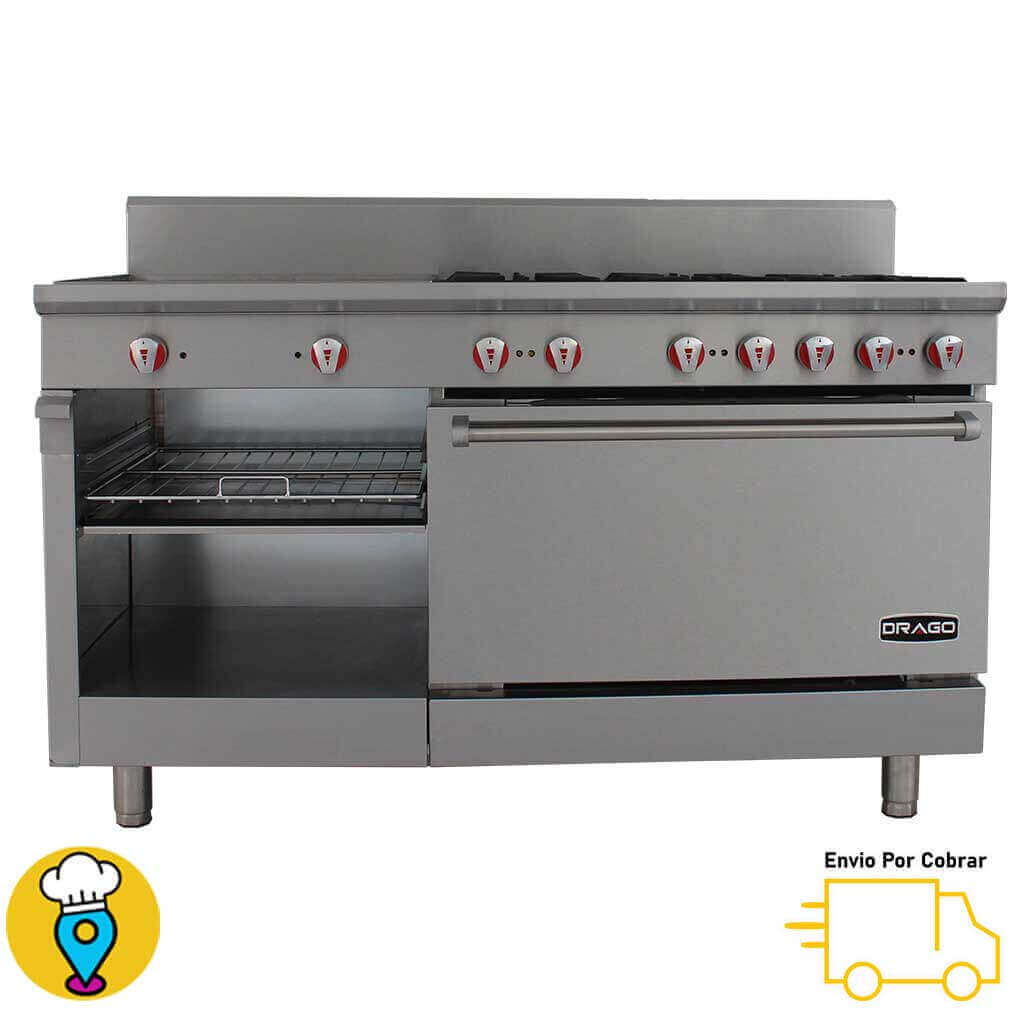 Estufa 6 Parrillas, Plancha y Horno DRAGO - CG-61PD-Estufas Múltiples-DRAGO-ElLugarDelChef.com