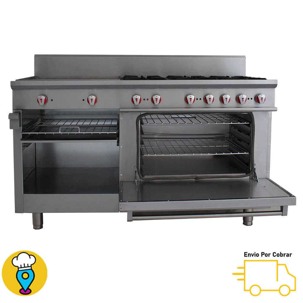 Estufa 6 Parrillas, Plancha y Horno DRAGO - CG-61PD-Estufas Múltiples-DRAGO-ElLugarDelChef.com