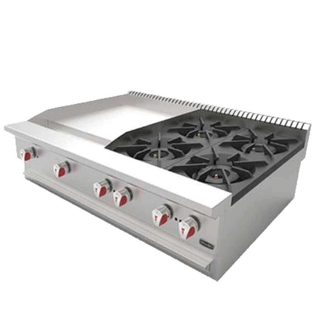 Estufa de Mesa Múltiple 4 Parrillas y Plancha DRAGO - CG-40PD-Estufas Múltiples de Mesa-DRAGO-ElLugarDelChef.com