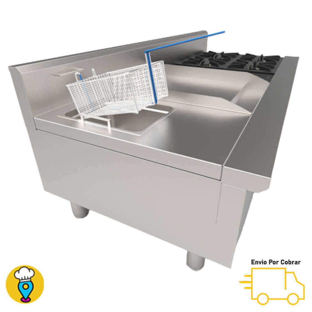 Estufa industrial de mesa Drago UDM con freidora y gratinador integrados