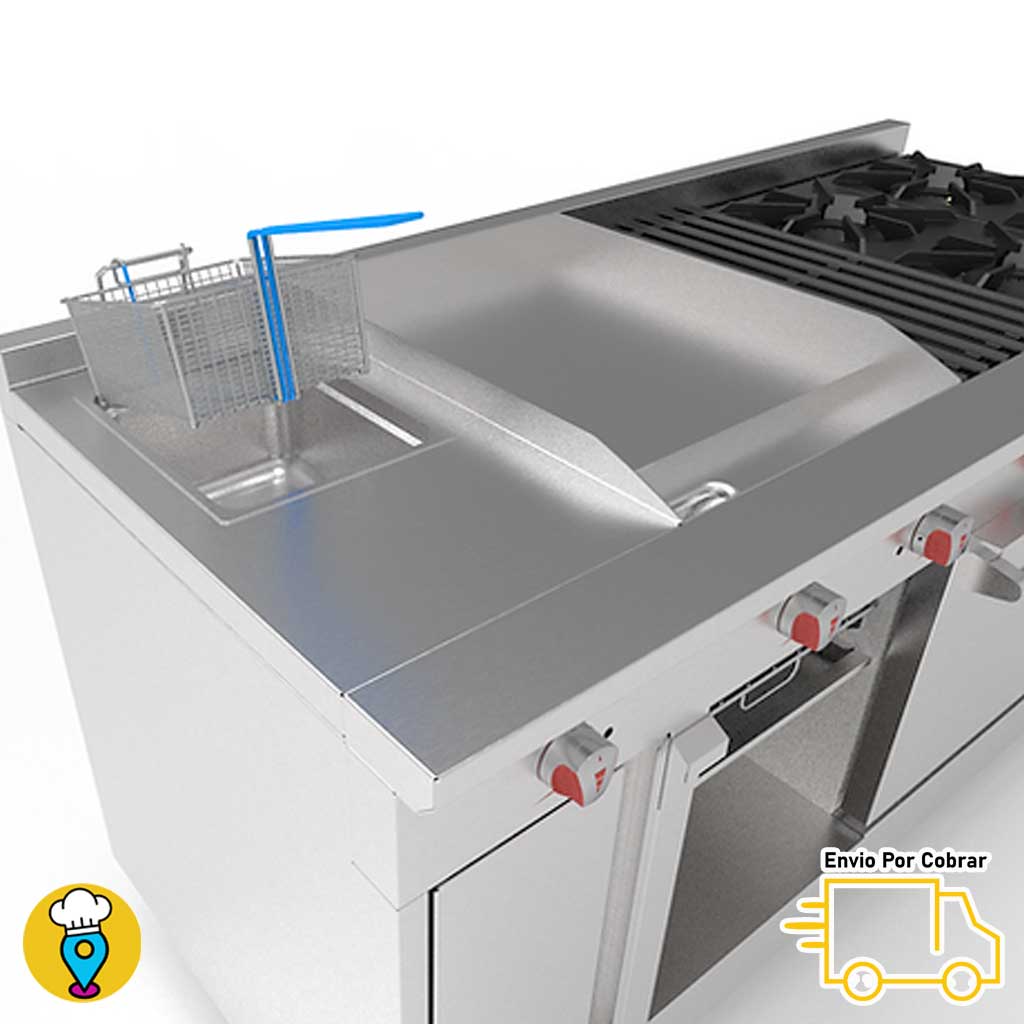 Estufa Universal para Restaurante Marca Drago Modelo UNIVFG/S-PD: Multifuncionalidad a su alcance-Estufas Múltiples-DRAGO-ElLugarDelChef.com