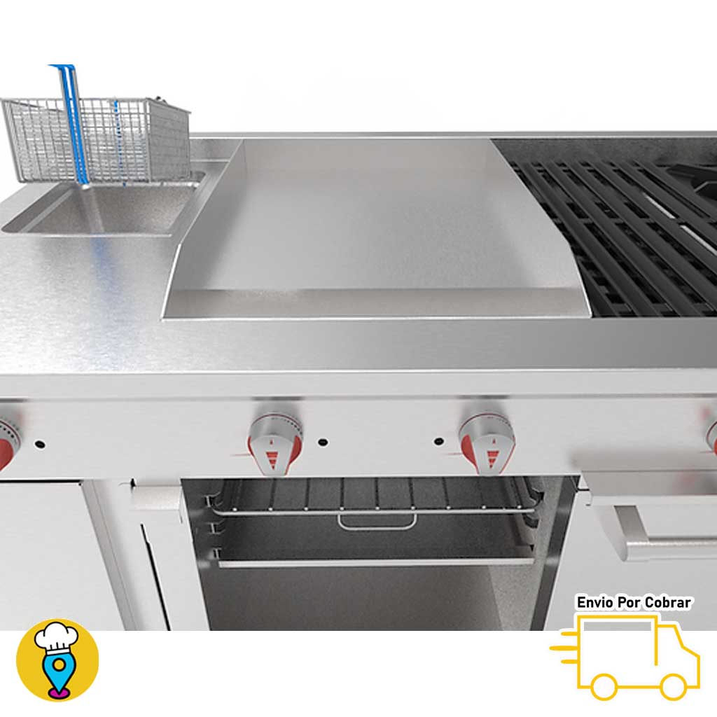 Estufa Universal para Restaurante Marca Drago Modelo UNIVFG/S-PD: Multifuncionalidad a su alcance-Estufas Múltiples-DRAGO-ElLugarDelChef.com