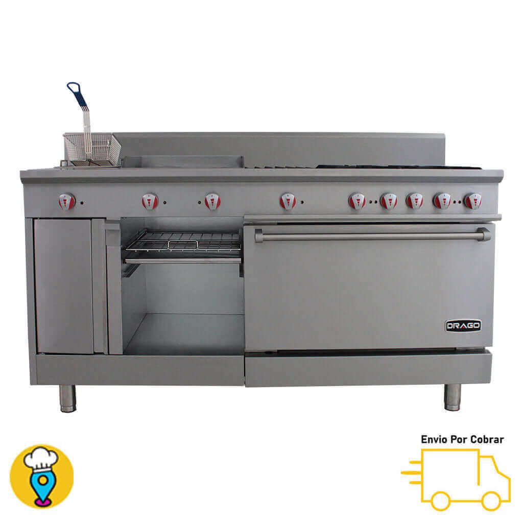 Estufa Universal para Restaurante Marca Drago Modelo UNIVFG/S-PD: Multifuncionalidad a su alcance-Estufas MĂșltiples-DRAGO-ElLugarDelChef.com