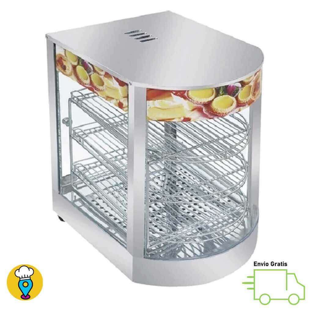Exhibidor Caliente Vidrio Curvo MIGSA - HW-1P-Exhibidores Calientes-MIGSA-ElLugarDelChef.com