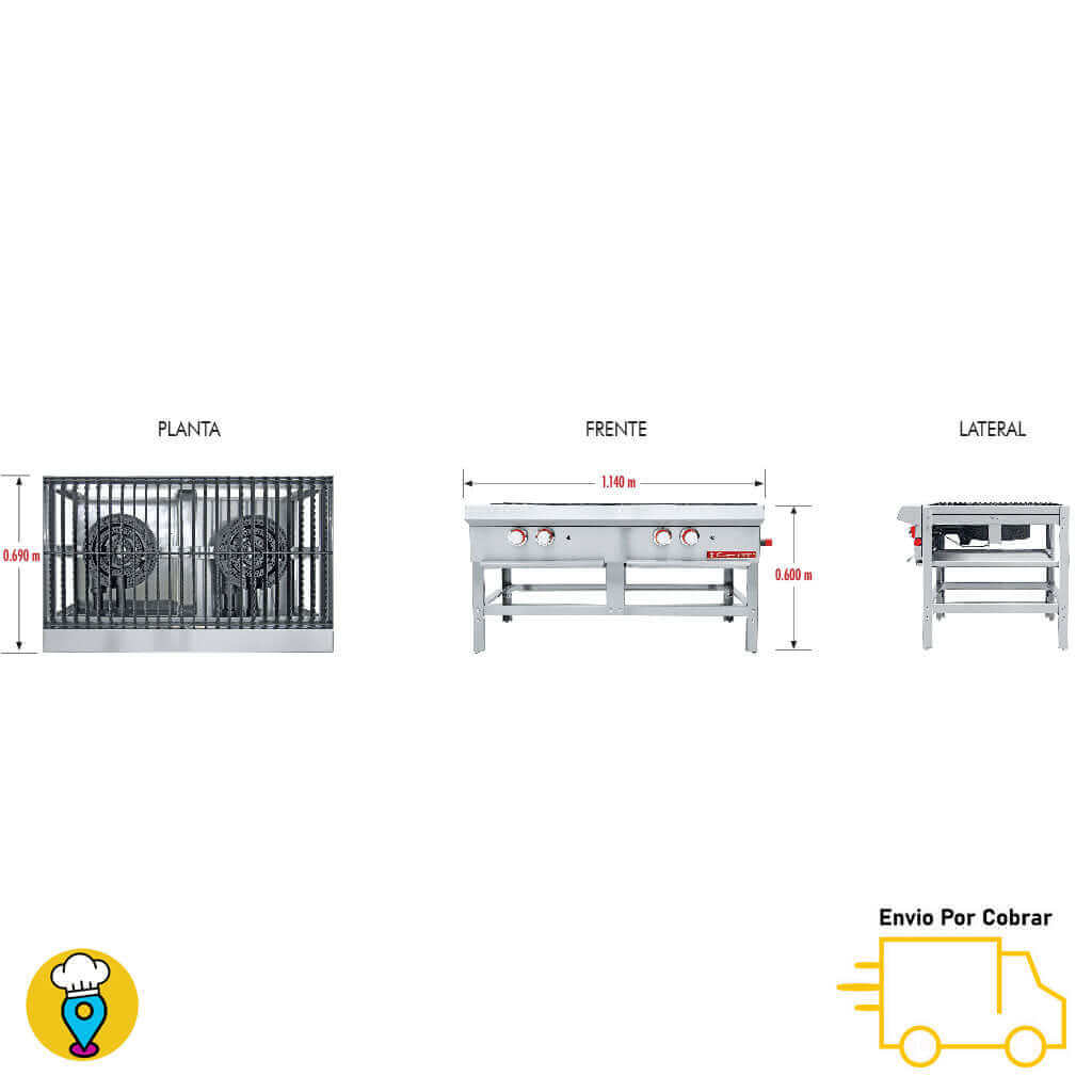 Fogón/Estufón 2 Secciones CORIAT - EC-2T MASTER-Fogones-CORIAT-ElLugarDelChef.com