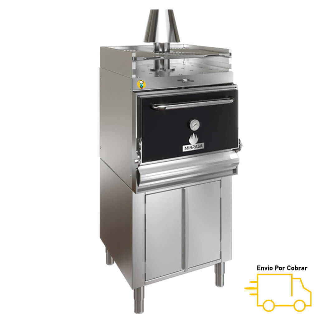 Horno de Carbón con Armario Bajo y Soporte para Bandejas MIBRASA - HMBABSB160-Hornos de Carbón-MIBRASA-ElLugarDelChef.com