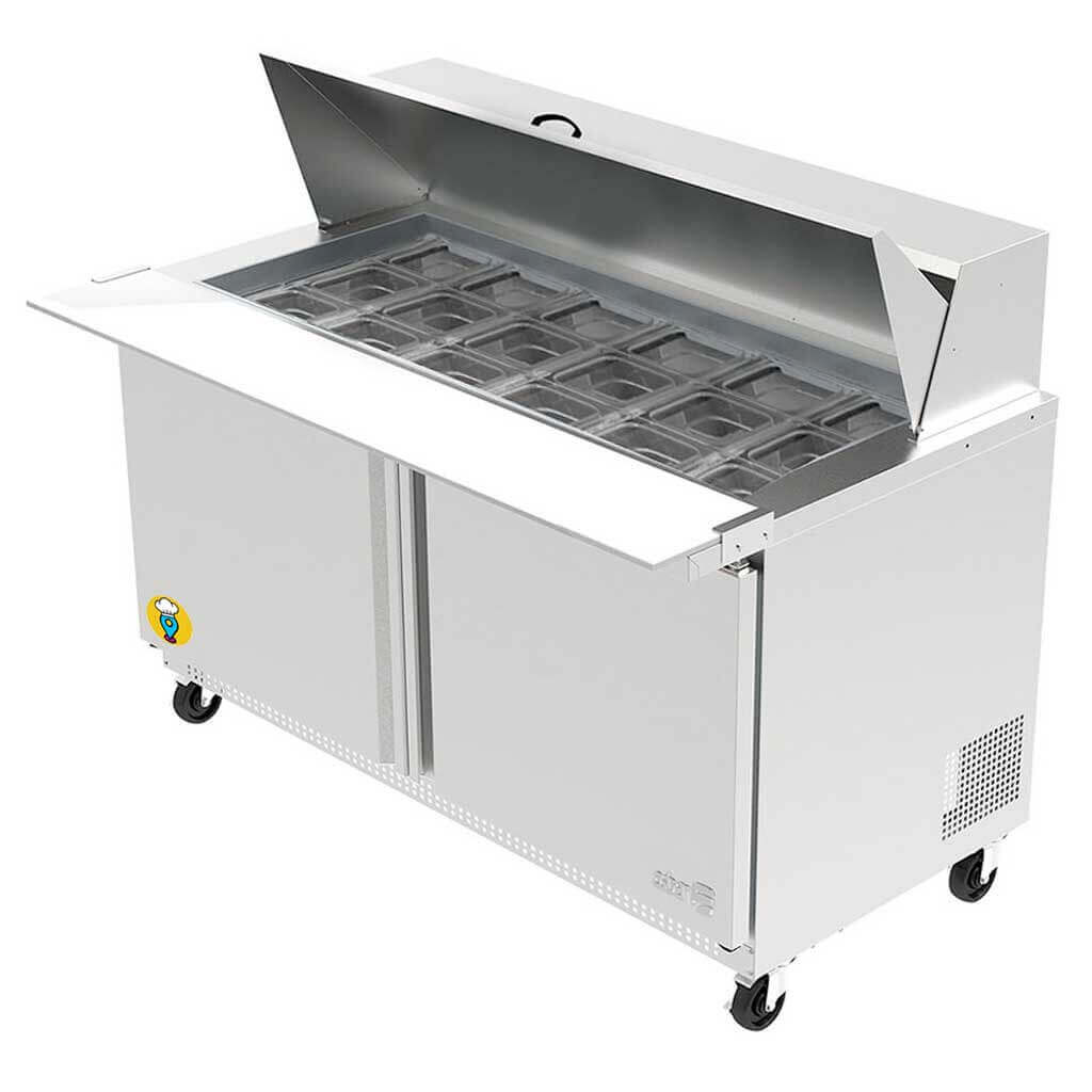 Mesa Fría Asber Megatop 18 Insertos para Ensaladas/Sandwhiches APTM-48-18HC-Mesas Frías para Ensaladas & Sandwiches-ASBER-ElLugarDelChef.com