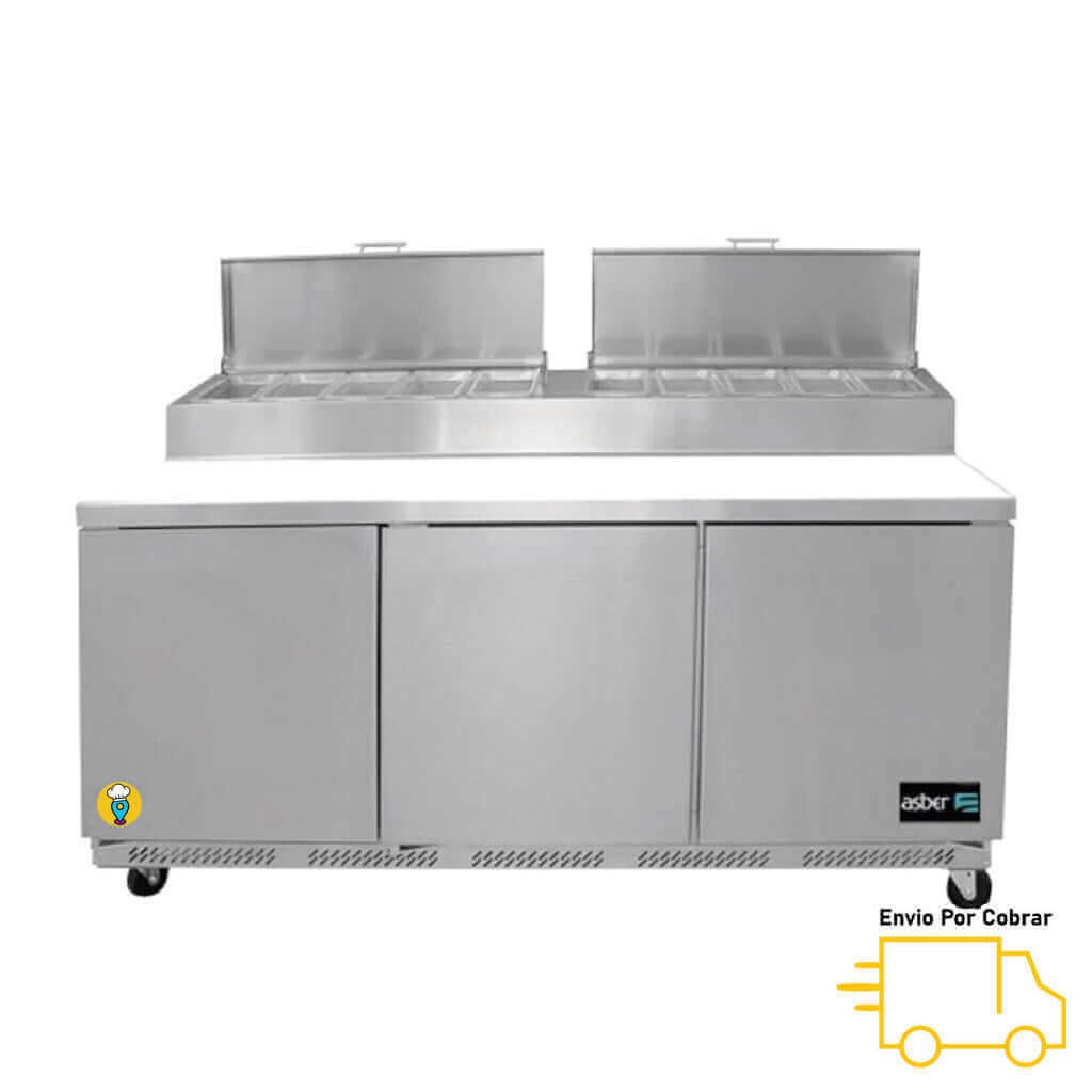 Mesa Refrigerada para Pizzas ASBER - APTP-72HC-Mesas Frías para Pizzas-ASBER-ElLugarDelChef.com