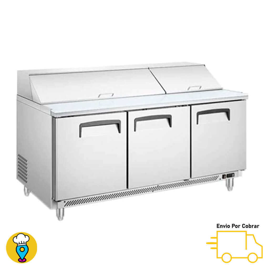 Mesa Refrigerada para Sandwiches & Ensaladas 3 Puertas MIGSA - SCL-3-Mesas Frías para Ensaladas & Sandwiches-MIGSA-ElLugarDelChef.com