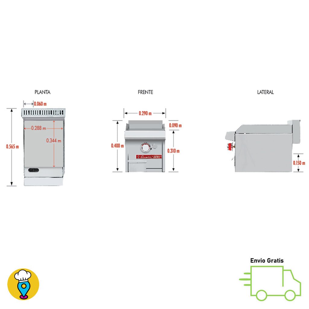 Plancha 1 Quemador CORIAT - CH-1 PETIT-Planchas-CORIAT-ElLugarDelChef.com