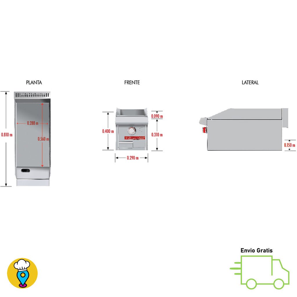 Plancha 1 Quemador CORIAT - CV-1 MASTER-Planchas-CORIAT-ElLugarDelChef.com
