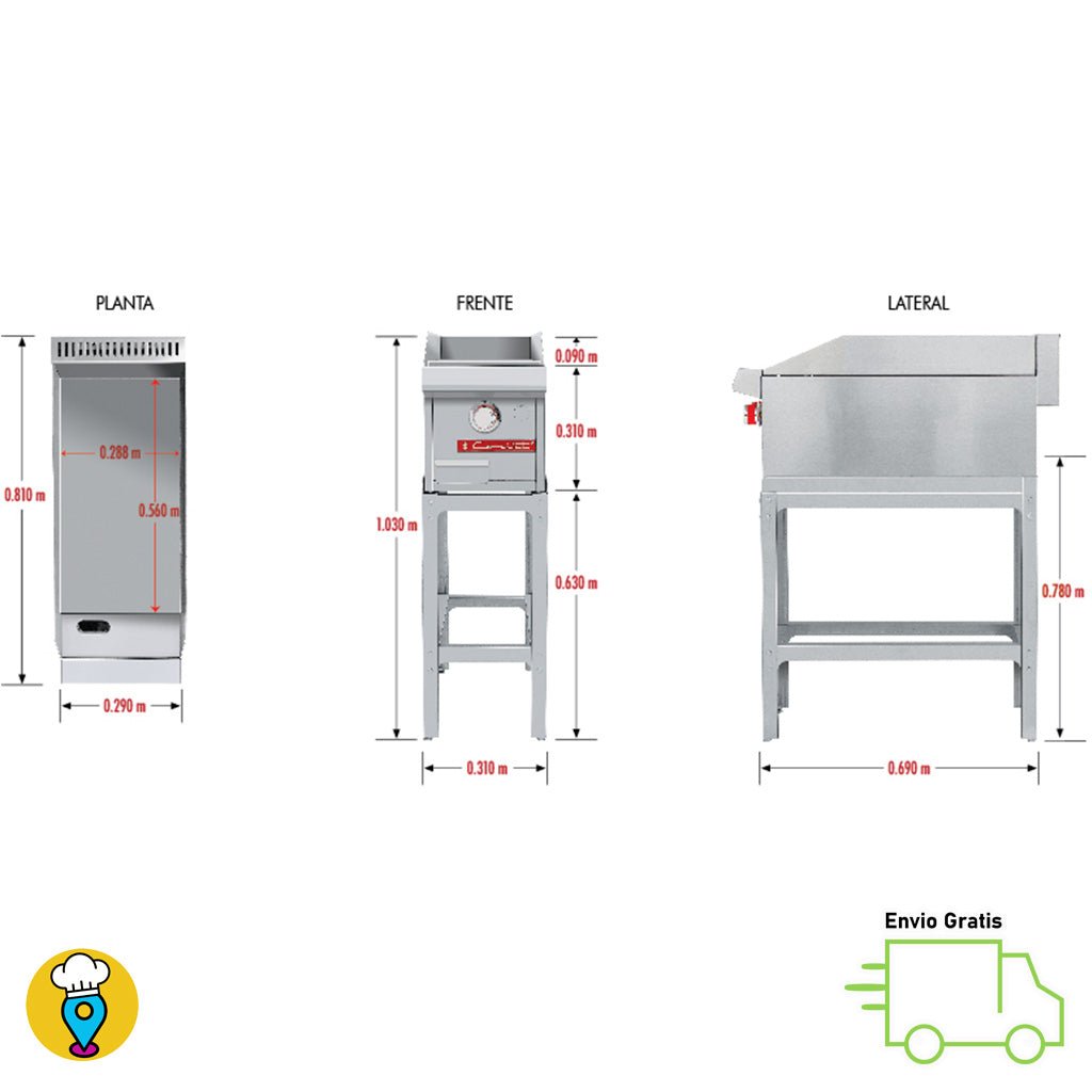 Plancha 1 Quemador CORIAT - CV-1 MASTER-Planchas-CORIAT-ElLugarDelChef.com