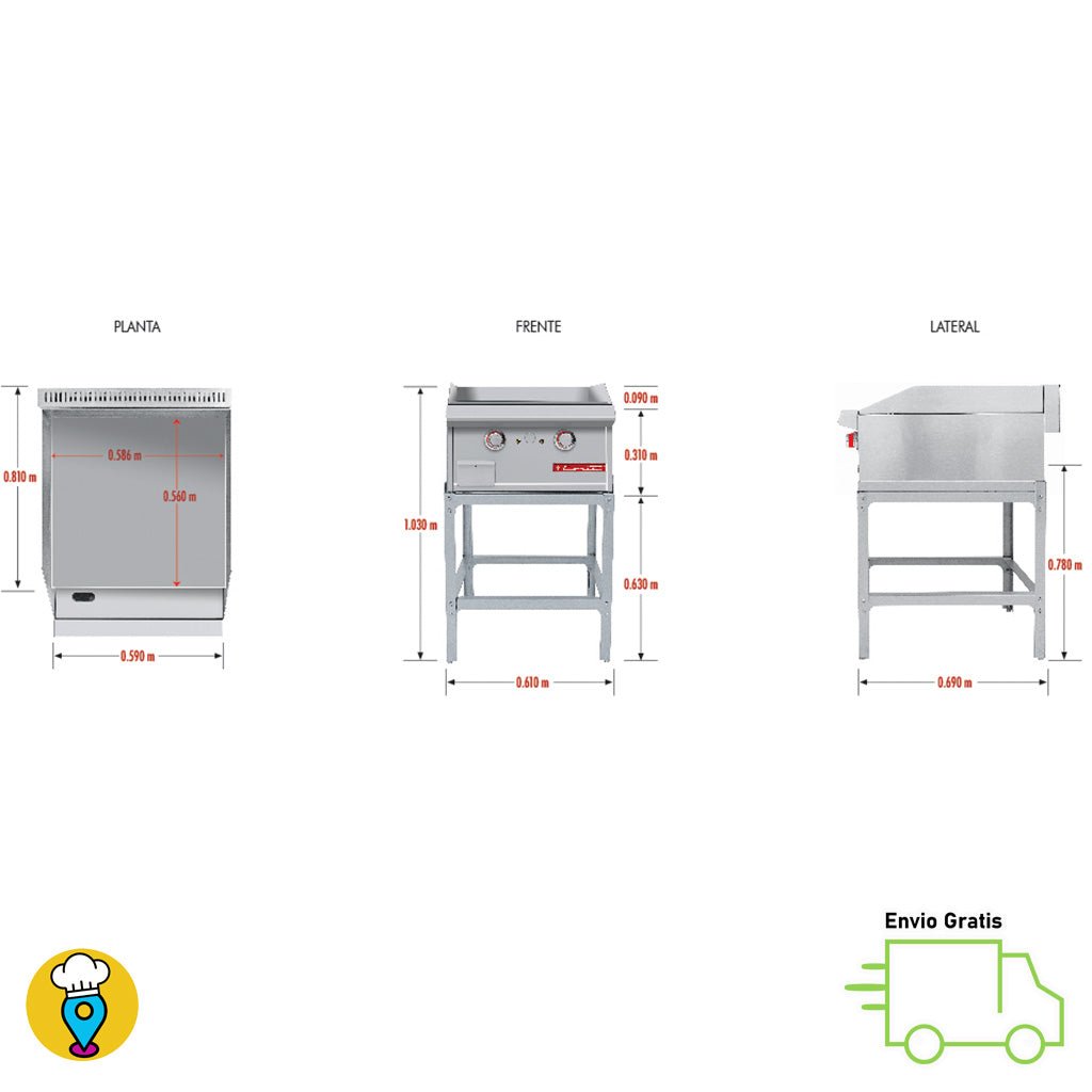 Plancha 2 Quemadores CORIAT - CV-2 MASTER-Planchas-CORIAT-ElLugarDelChef.com