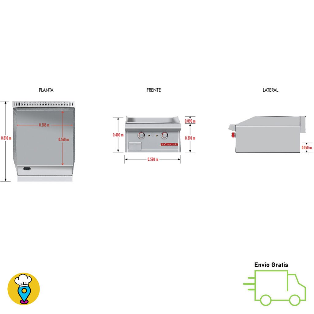 Plancha 2 Quemadores CORIAT - CV-2 MASTER-Planchas-CORIAT-ElLugarDelChef.com