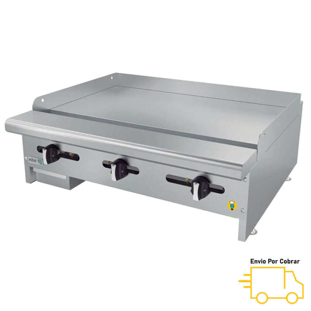 Plancha Lisa a Gas Placa de 5/8" ASBER - AEMG-36-Planchas-ASBER-ElLugarDelChef.com