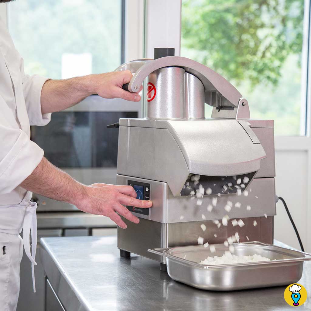 procesador cortando cebolla en cubos sammic ca 300