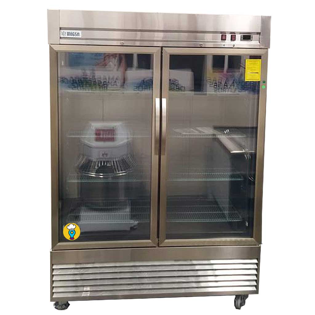 Refrigerador puerta de Cristal 47 pies Migsa - UR54C2G-Refrigeradores en Acero Inoxidable-MIGSA-ElLugarDelChef.com