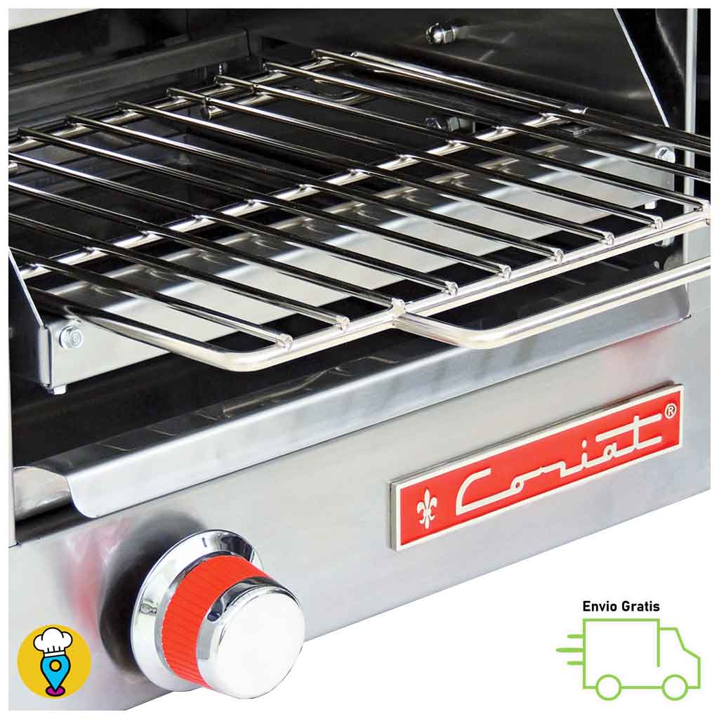 Parrilla deslizable con 5 posiciones en salamandra industrial Coriat SC-16.5-G Petit