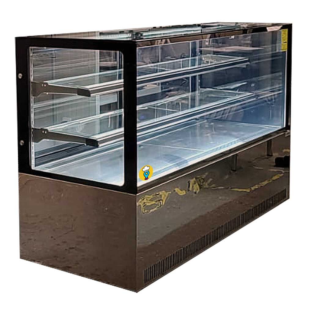 Tus Delicias a la Vista: Vitrina Exhibidora de Cristal Recto Marca Migsa Modelo GN-1800R2-Vitrinas Pasteleras Delux-MIGSA-ElLugarDelChef.com