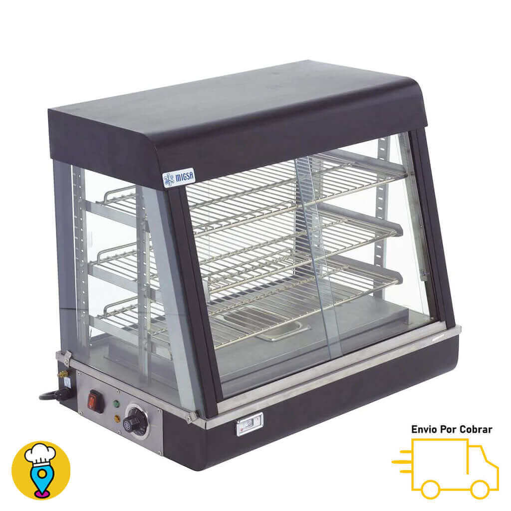 Vitrina Caliente Sobre Mostrador 60cms MIGSA - BN-600R-Exhibidores Calientes-MIGSA-ElLugarDelChef.com