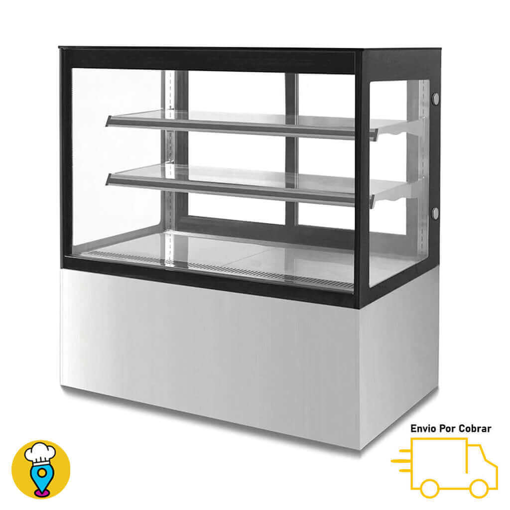 Vitrina Refrigerada de Piso Vidrio Recto 120cms MIGSA - GN1200R2-Vitrinas Pasteleras Delux-MIGSA-ElLugarDelChef.com