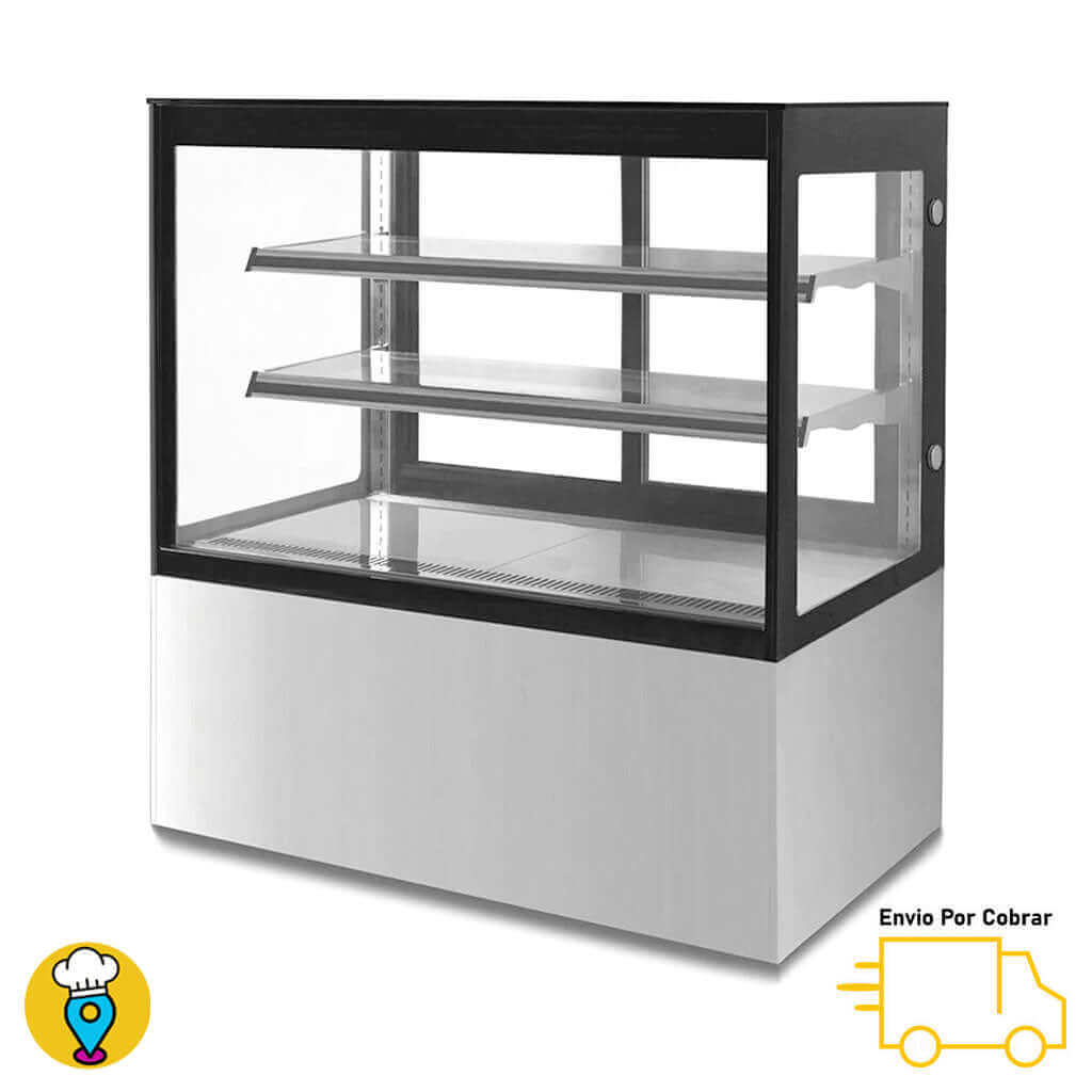 Vitrina Refrigerada de Piso Vidrio Recto 90cms MIGSA - GN900R2-Vitrinas Pasteleras Delux-MIGSA-ElLugarDelChef.com