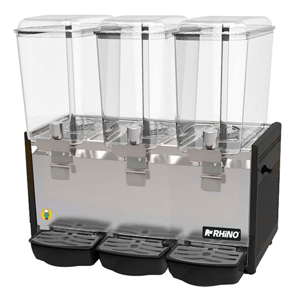 Equipos de Servicio RHINO: Dispensador de Bebidas Frías Rhino DISBEF-3T | Triple Capacidad y Calidad