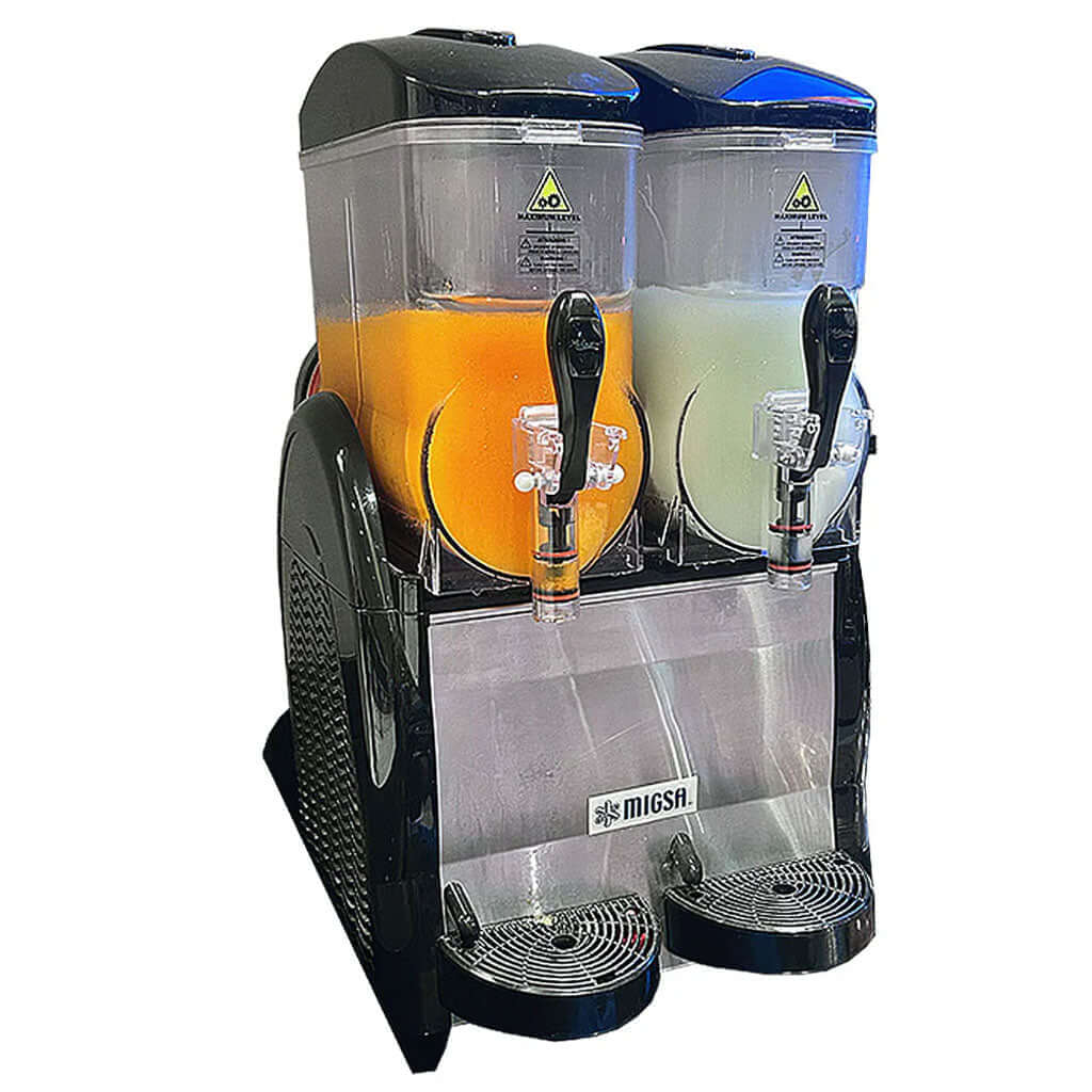 Máquina de granitas granizadora tipo slush para preparar bebidas frías en negocio