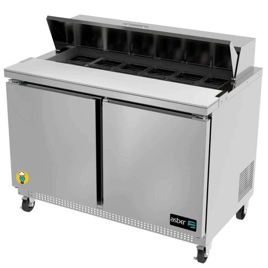Mesas refrigeradas para ensaladas Asber para cocina industrial