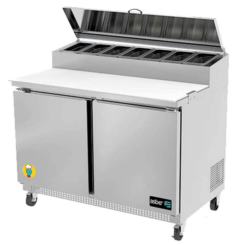 Mesa fría de preparación de alimentos para restaurante