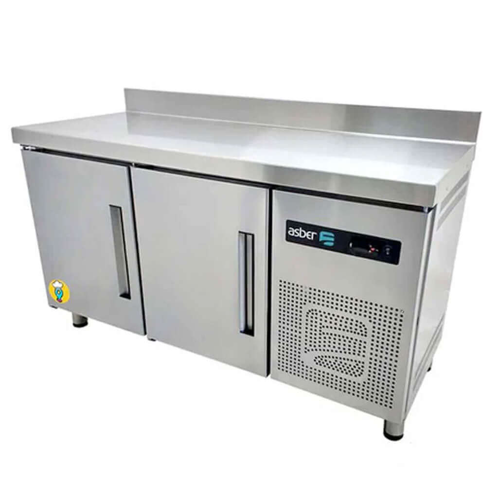 Mesa congeladora industrial con superficie de trabajo para cocina profesional