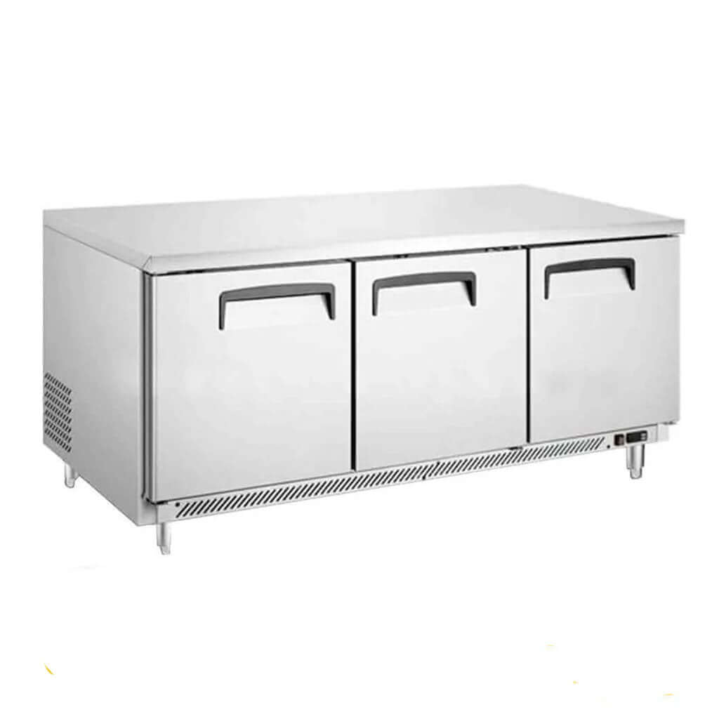 Mesa congeladora de trabajo Migsa en acero inoxidable para congelación y preparación en cocina industrial