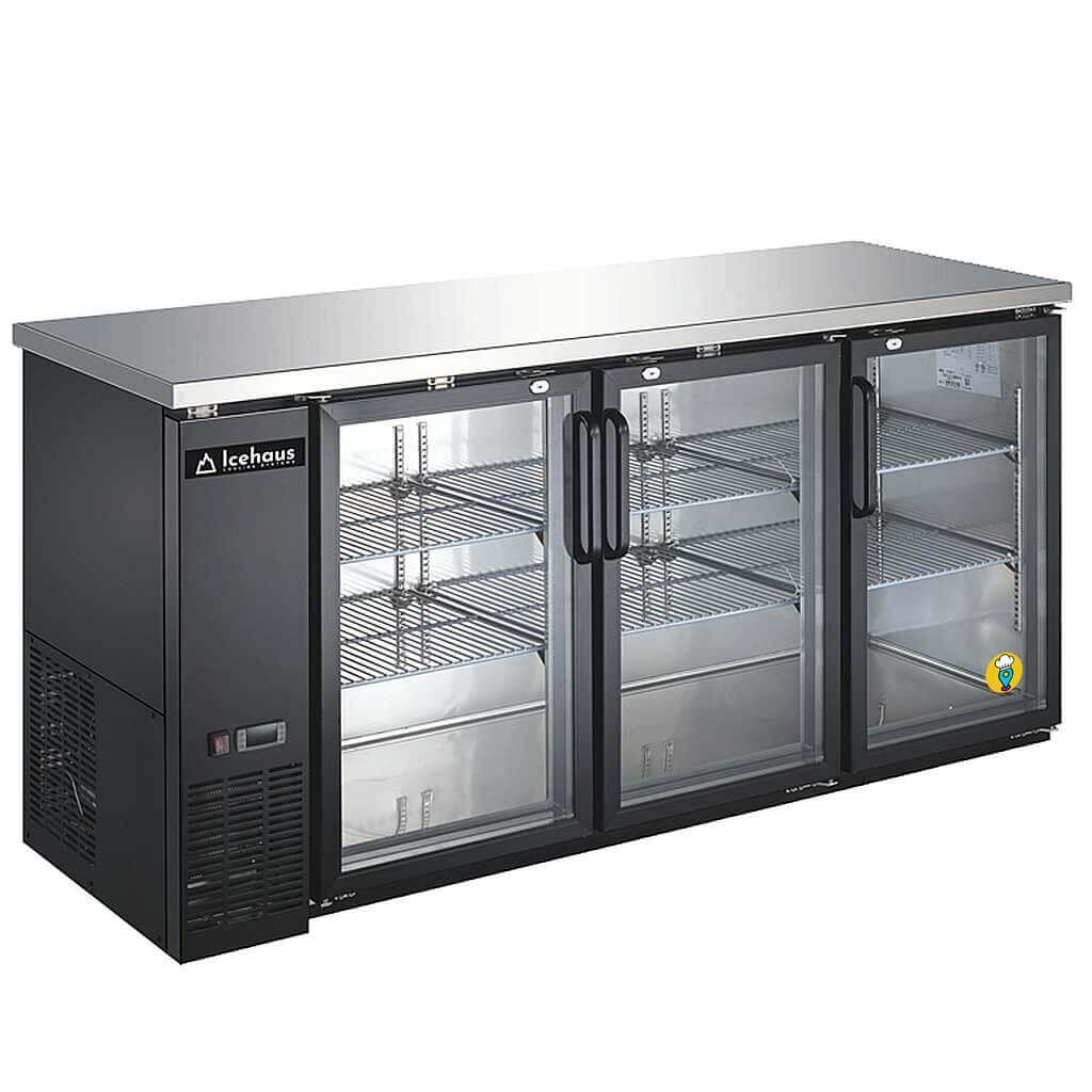 Refrigeradores bajo barra Icehaus con puerta de cristal