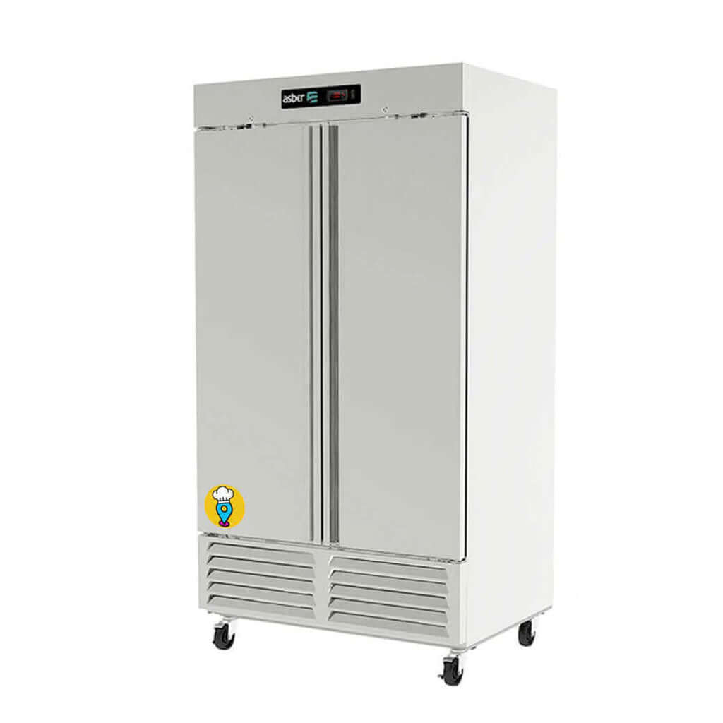 Refrigerador vertical industrial puerta sólida tipo reach-in para cocina profesional
