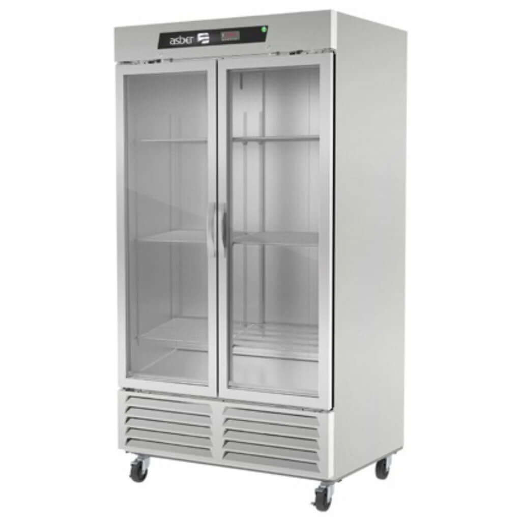 Refrigeradores Asber con puerta de cristal para exhibición