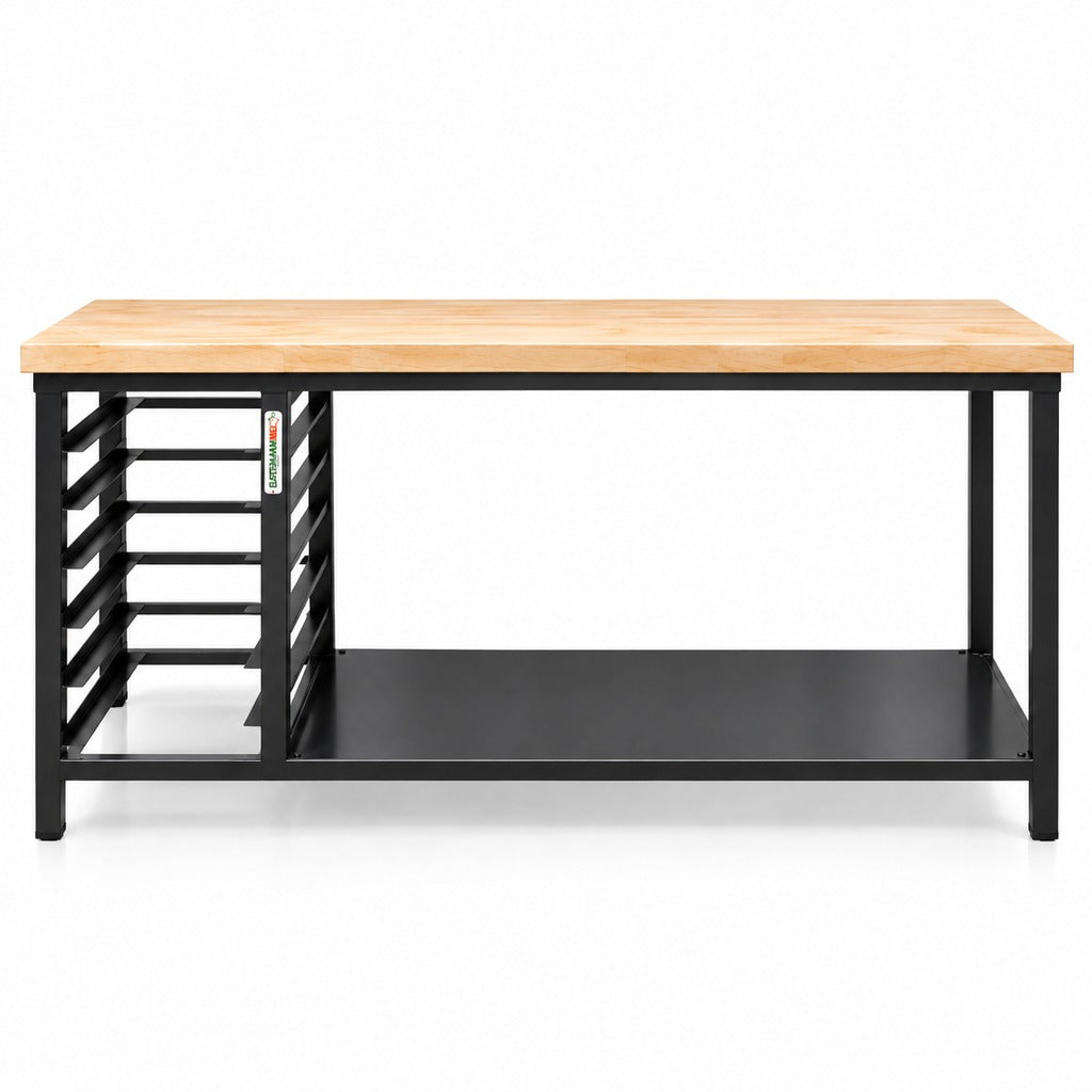 Vista frontal Bathammex MGM mesa grande 240 cm madera y espiguero