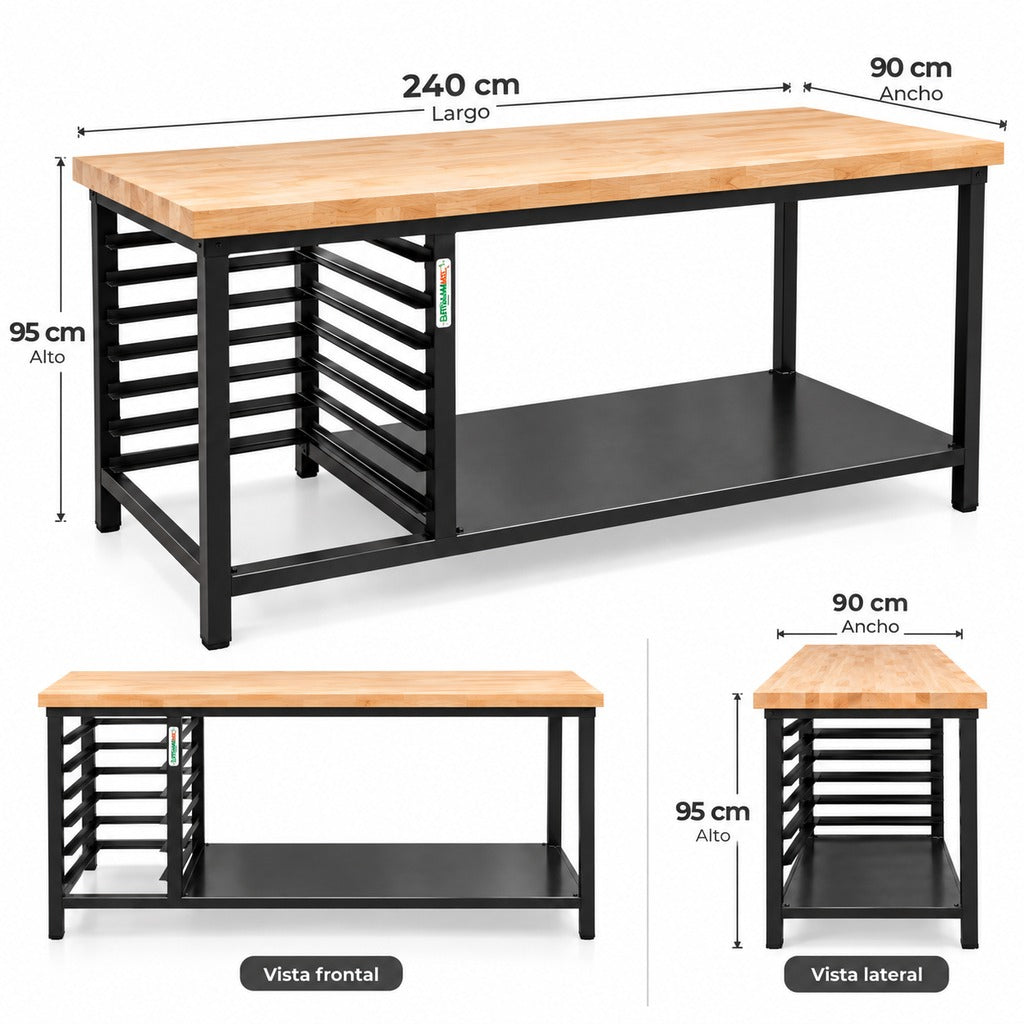Dimensiones oficiales Bathammex mesa grande 240 x 90 x 95 cm