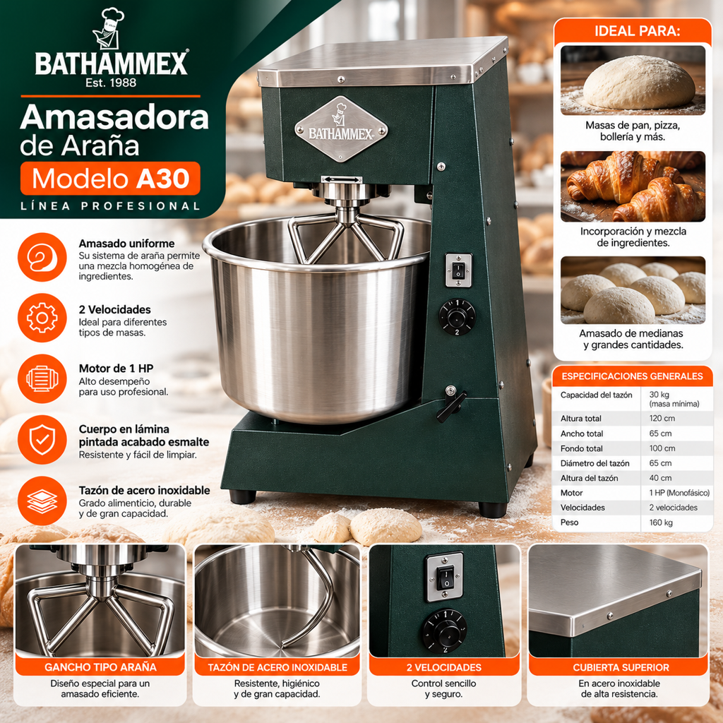 Infografía A30 BATHAMMEX características técnicas