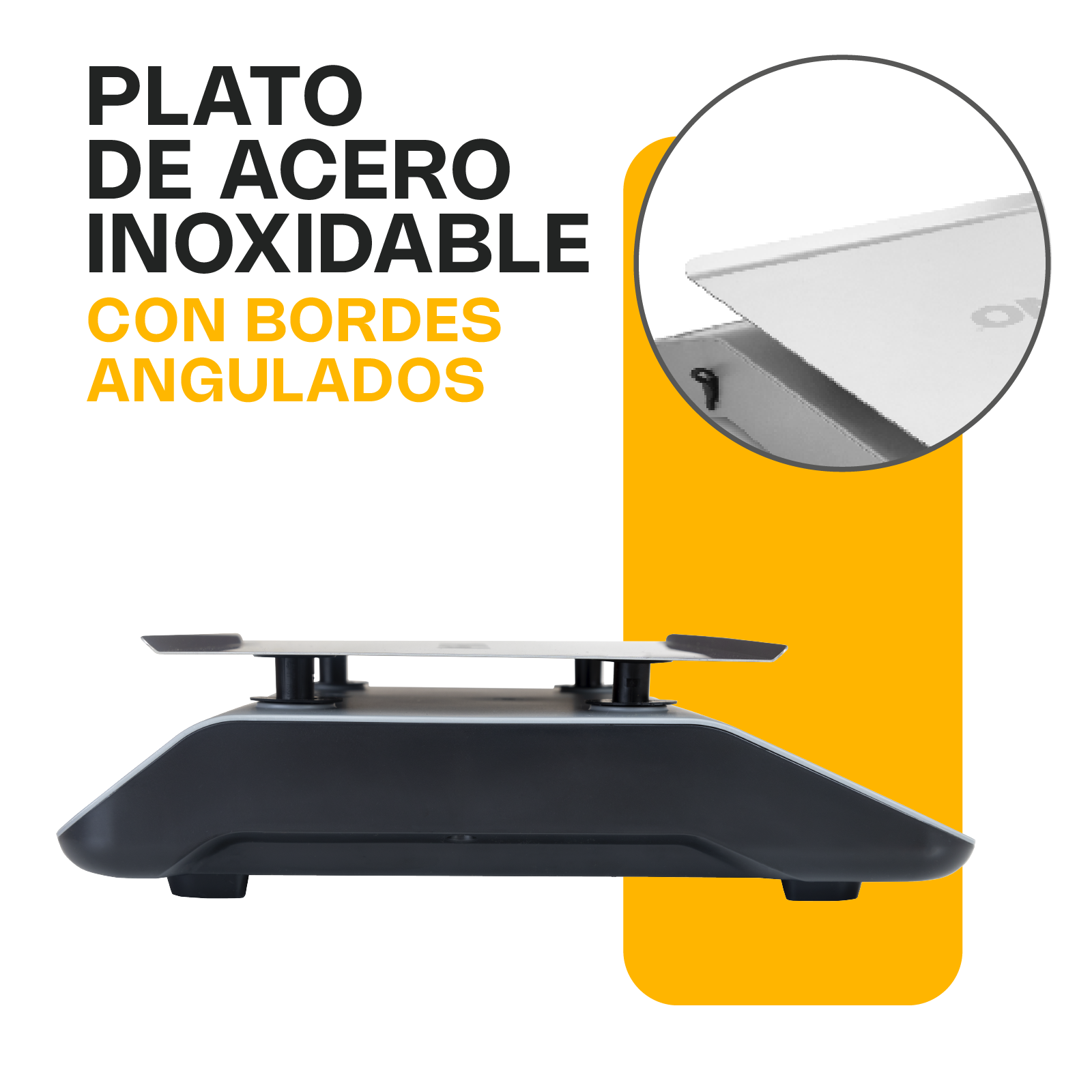 Báscula digital Rhino BAR-7 en funcionamiento con producto en el plato