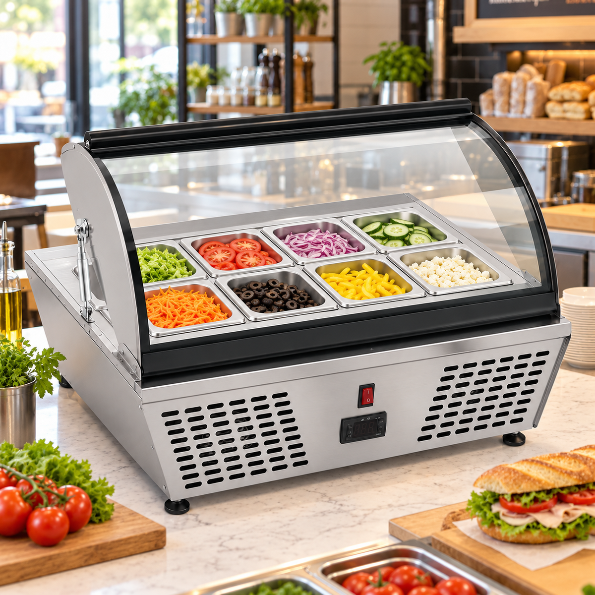Base Refrigerada para Ensaladas Migsa RTW67L - 8 Insertos