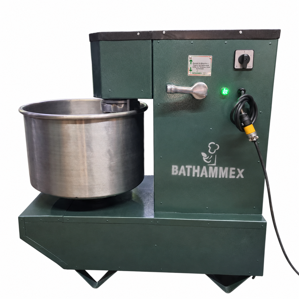 Amasadora BATHAMMEX E22 vista lateral, recreación digital