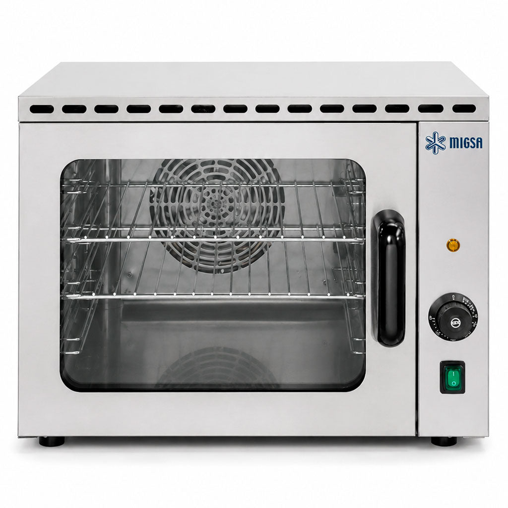 Horno de convección Migsa EN-10 de acero inoxidable vista frontal