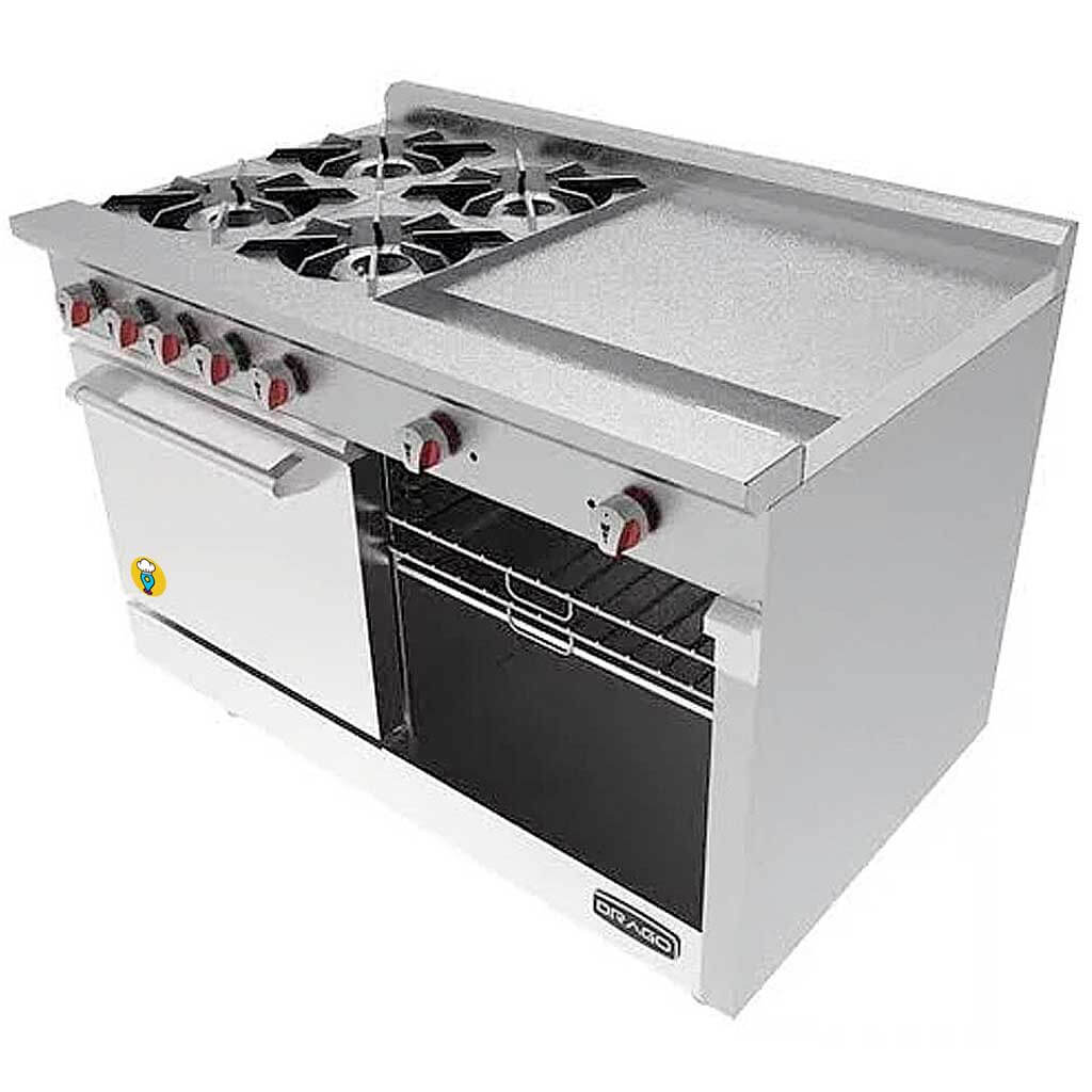 Estufa Industrial Drago CG-41PD con Plancha Doble - Eficiencia y Calidad para tu Negocio Gastronómico